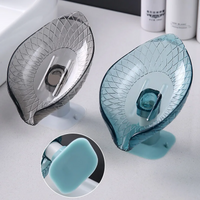 1pcs Drain Soap holder Leaf Shape Soap box