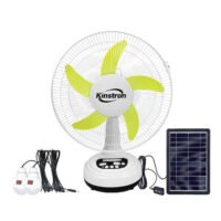 Solar Rechargeable Table Fan with Light