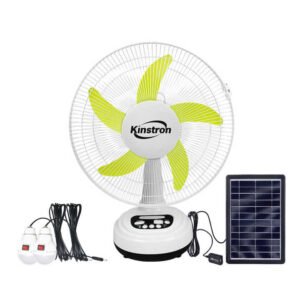 Solar Rechargeable Table Fan with Light