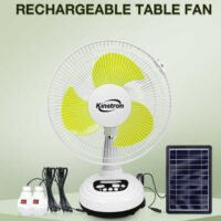 Solar Rechargeable Table Fan with Light